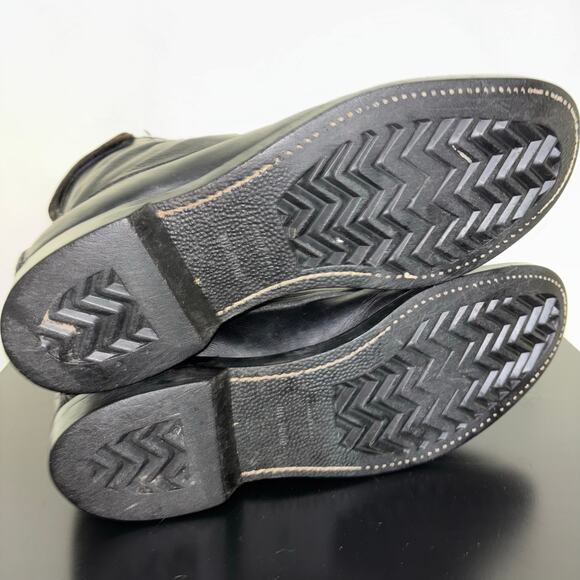 Vintage Leather Work Boots Men’s 11.5D Black Lace-Up Logger Style Vibram Sole - Picture 6 of 7